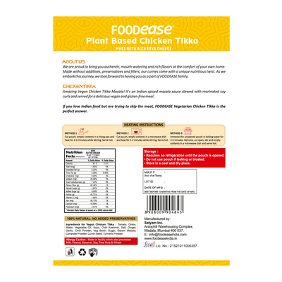 Foodease Plant-Based Chicken Tikka with gravy, 300gm