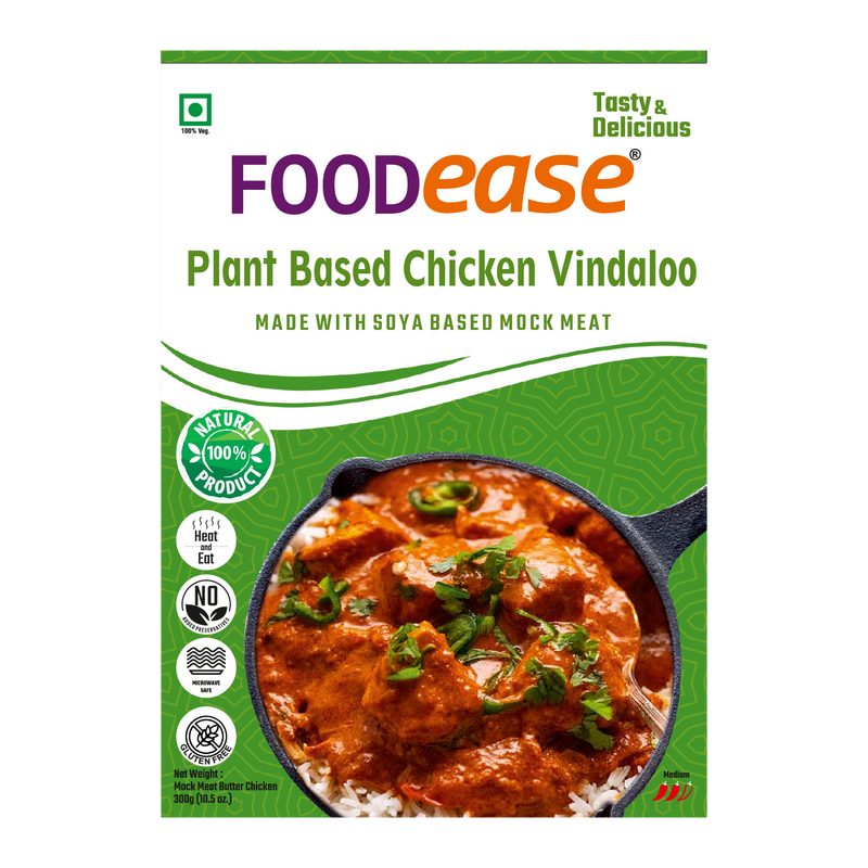 Foodease Plant-Based Chicken Vindaloo with gravy, 300gm