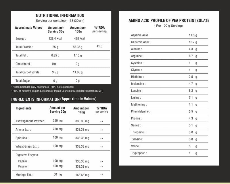Protuff Plant Protein Post Workout | Vanilla |1kg (33 servings) - Vegan Dukan