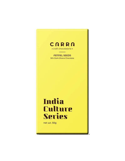 Carra Fennel seeds | India Culture Series | 55% Dark Chocolate | 50g x 3 bars - plant based Dukan