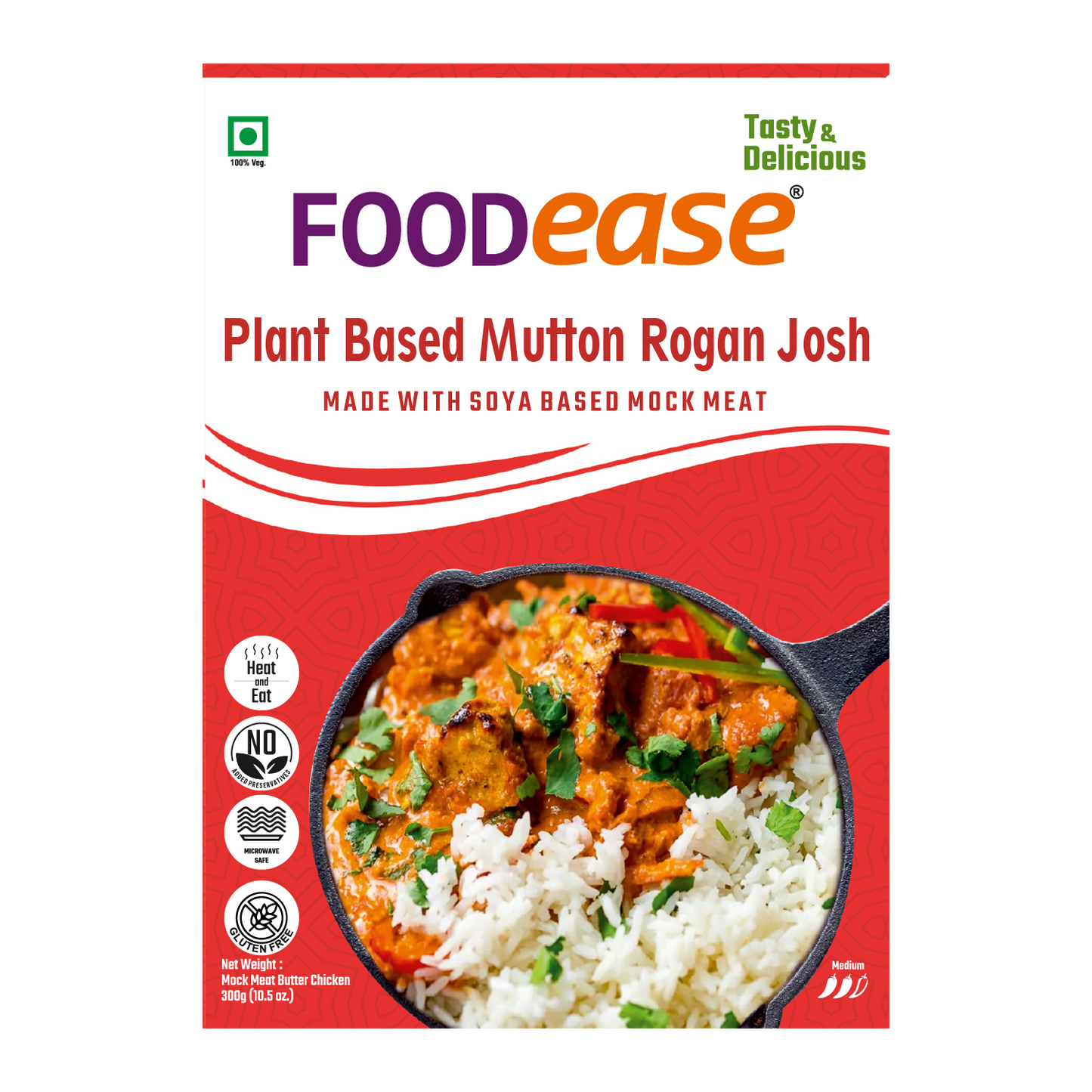 Foodease Plant-Based Rogan Josh with gravy, 300gm