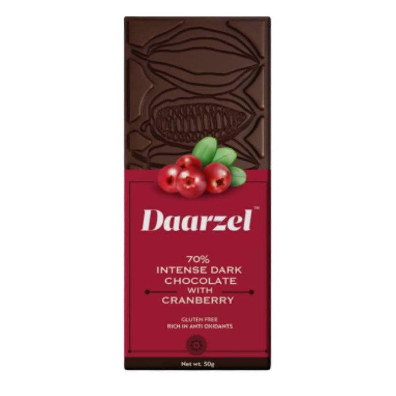 Ambriona Dark Chocolate 70% Cocoa Intense with Cranberry | Dairy & Gluten Free | 2 X 50 gm