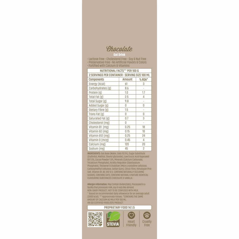 OATEY Chocolate Plant Based Vegan Oat Milk Drink 200ml Online
