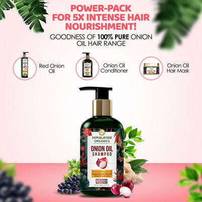 Himalayan Organics Onion Oil Shampoo for Hair Growth - No Parabens & No Sulphate - 300ml
