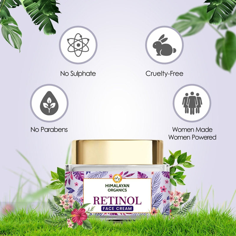 Himalayan Organics Retinol Cream | with Hyaluronic Acid & Vitamin E | 50ml