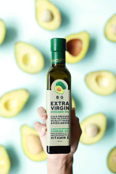 Black & Green Extra Virgin Cold Press Multipurpose Avocado Cooking Oil Bottle, 250 ml - plant based Dukan