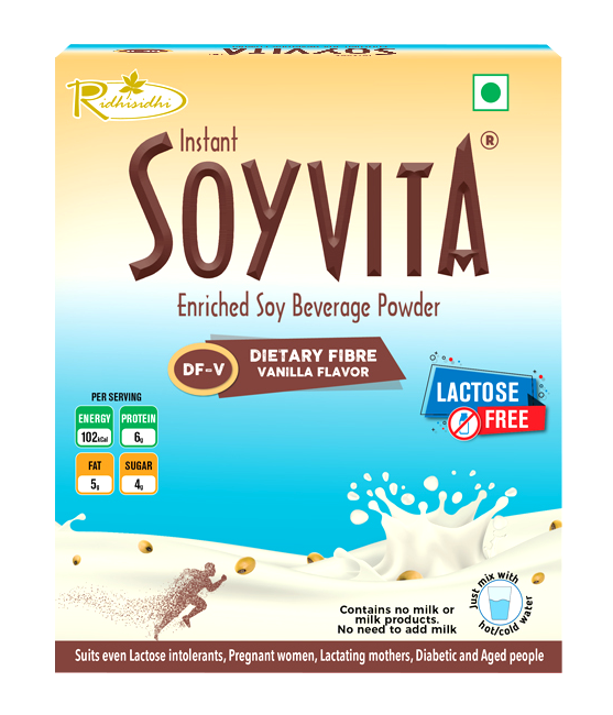 Soyvita - Dietary Fibre Vanilla | Lactose Free | Enriched Soy Beverage Powder | Serves-20 (500 Gms)