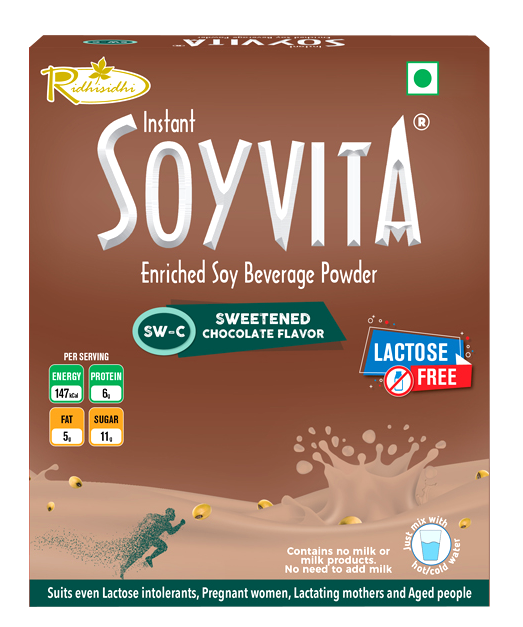 Soyvita - Sweetened Chocolate | Lactose Free | Enriched Soy Beverage Powder | Serves-15 (500 Gms)