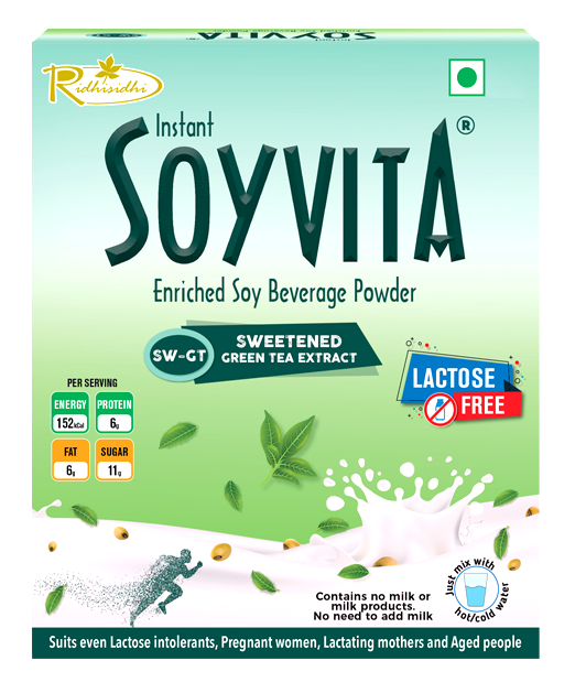 Buy Soyvita Sweetened Green Tea Extract Plant Based Vegan Soya Milk