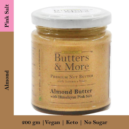 Butters & More Vegan Almond Butter with Pink Salt (200g) - Vegan Dukan