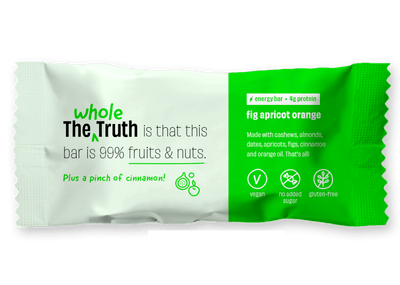 The Whole Truth : Fig Apricot Orange Energy Bars - Box of 10 - plant based Dukan