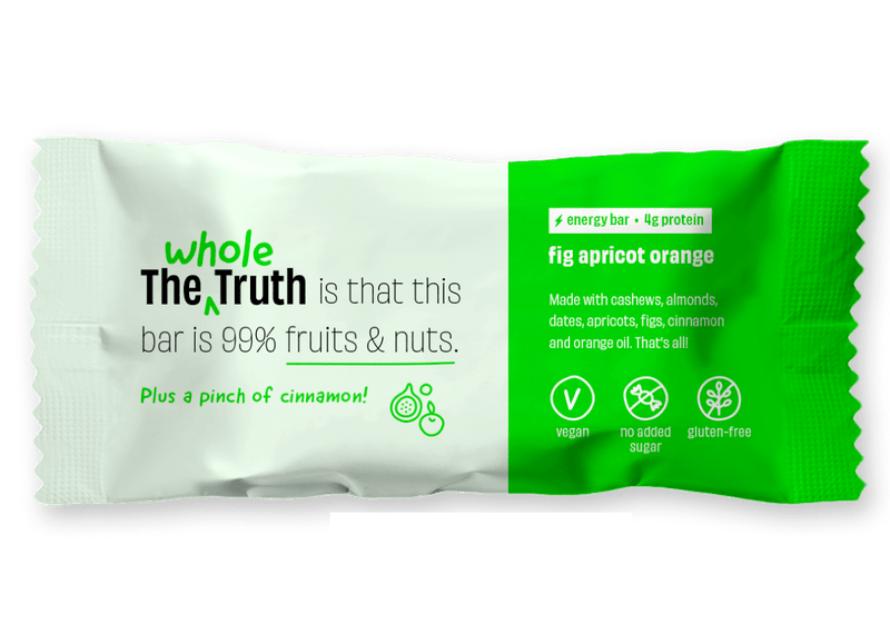 The Whole Truth : Fig Apricot Orange Energy Bars - Box of 10 - plant based Dukan