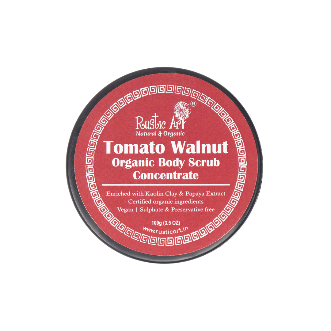 Tomato Walnut Body Scrub Concentrate (100gm) | Organic, Vegan