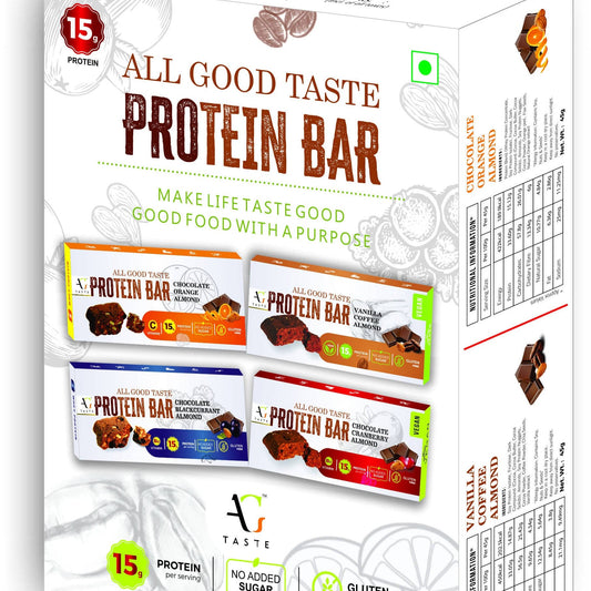 AG Taste Vanilla Coffee Almond Protein Bar - 270 g, Pack of 6 - plant based Dukan