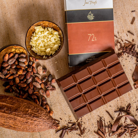 Jus'trufs Artisanal 72% Dark Chocolate Bar (460 gm)