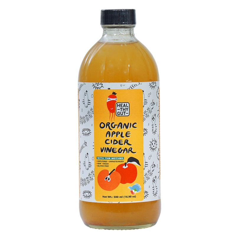 Healthy Gut Raw Organic Apple Cider Vinegar with (USDA, Unfiltered, Unpasteurized, Vegan, Gluten-free) - 500ml
