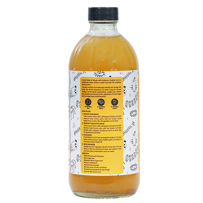 Healthy Gut Raw Organic Apple Cider Vinegar with (USDA, Unfiltered, Unpasteurized, Vegan, Gluten-free) - 500ml