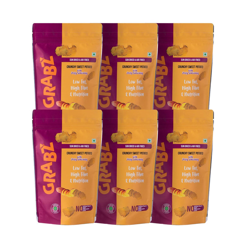 Grabz Air fried Sweet Potato Chips 20 Grams Each (Pack of 6)