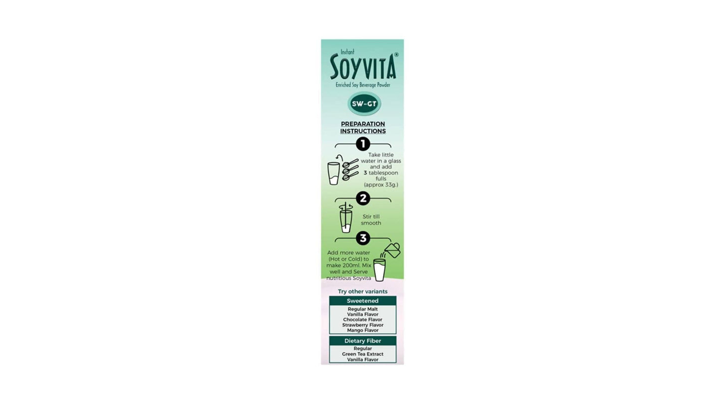 Sweetened Green Tea Extract Plant Based Vegan Soya Milk Powder Online In India