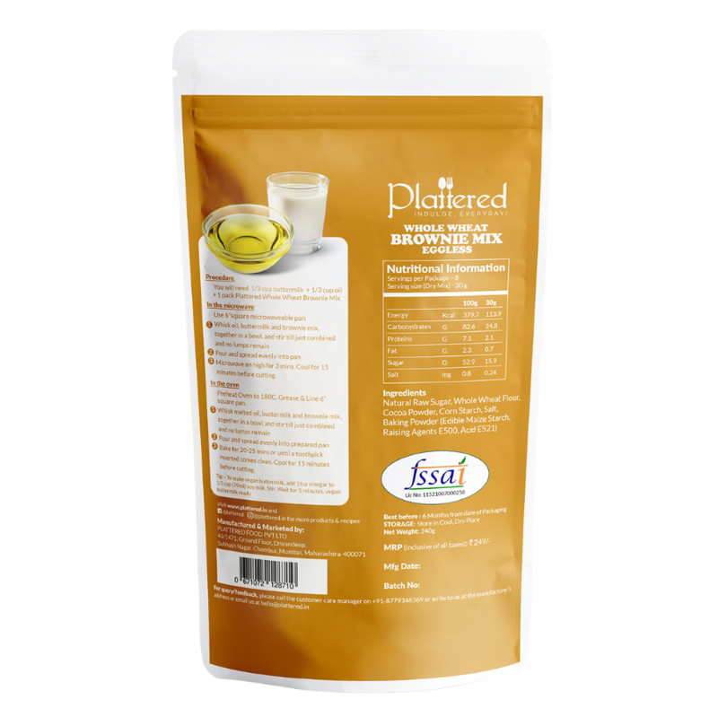 Plattered Brownie Mix (Whole Wheat ) 240g