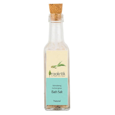 PRAAKRITIK NATURAL LEMON GRASS BATH SALT 120G - plant based Dukan