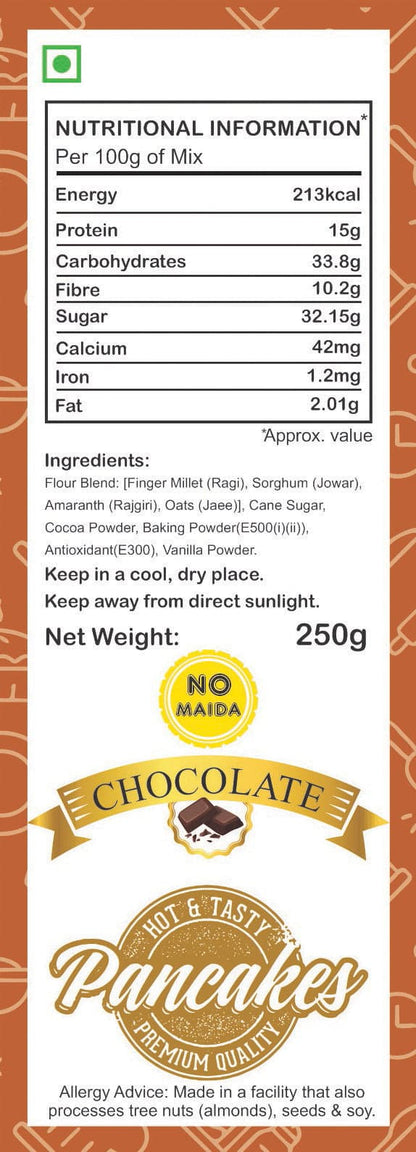AG Taste – Supergrains Healthy Pancake Mix | Chocolate | No Maida | No White Sugar | 250g - plant based Dukan