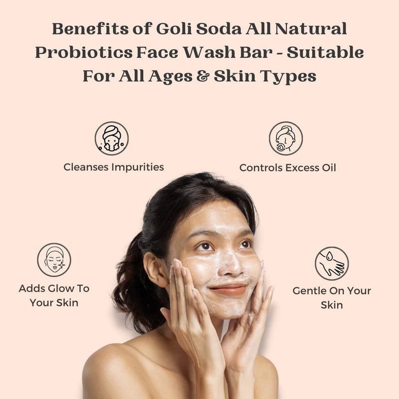 Goli Soda All Natural Probiotics Face Wash Bar 90 g