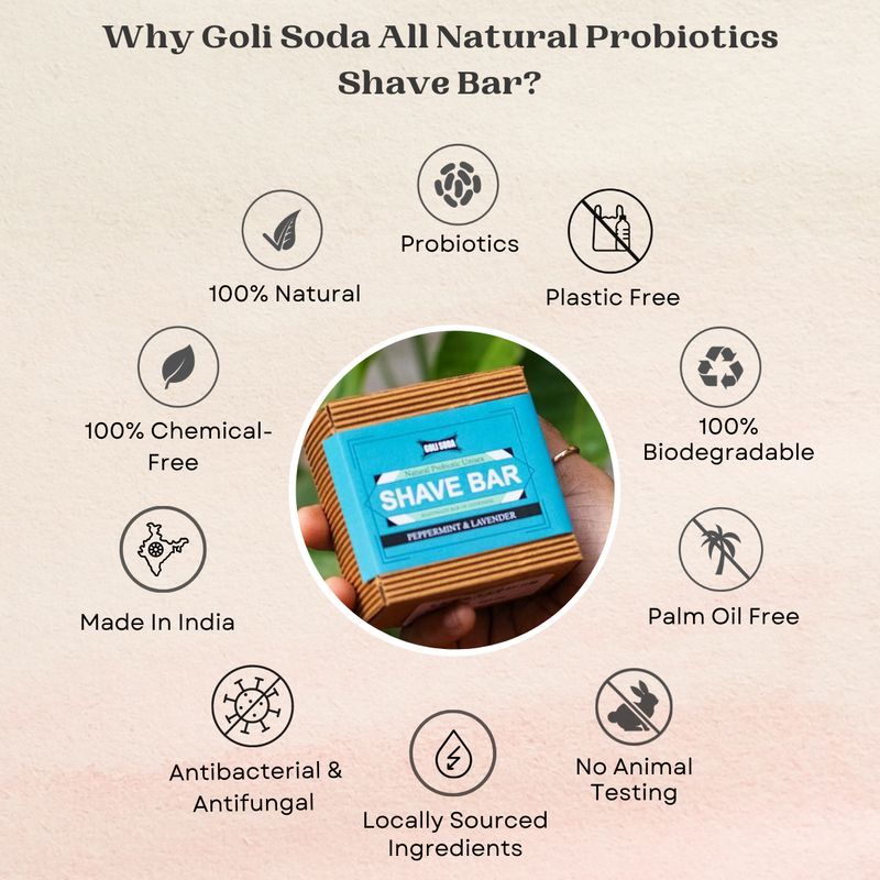 Goli Soda All Natural Probiotics Shave Bar - 90 g