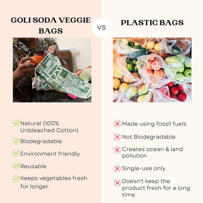 Goli Soda Reusable Cotton Produce Bags For Storage