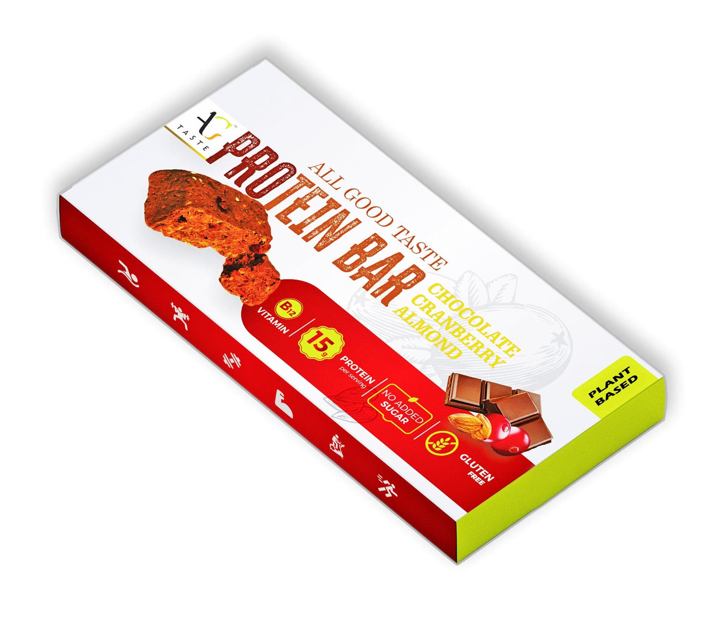 AG Taste Chocolate Cranberry Almond Protein Bar - 270 g, Pack of 6