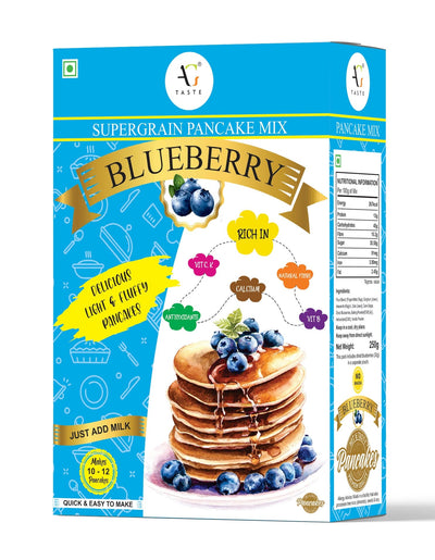 AG Taste - Supergrains Pancake Mix | Blueberry | No Maida | No White Sugar | 250g - plant based Dukan