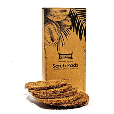 Goli Soda Natural Coconut Coir Round Stitched Dishwashing Scrub Pads - (Pack of 6)