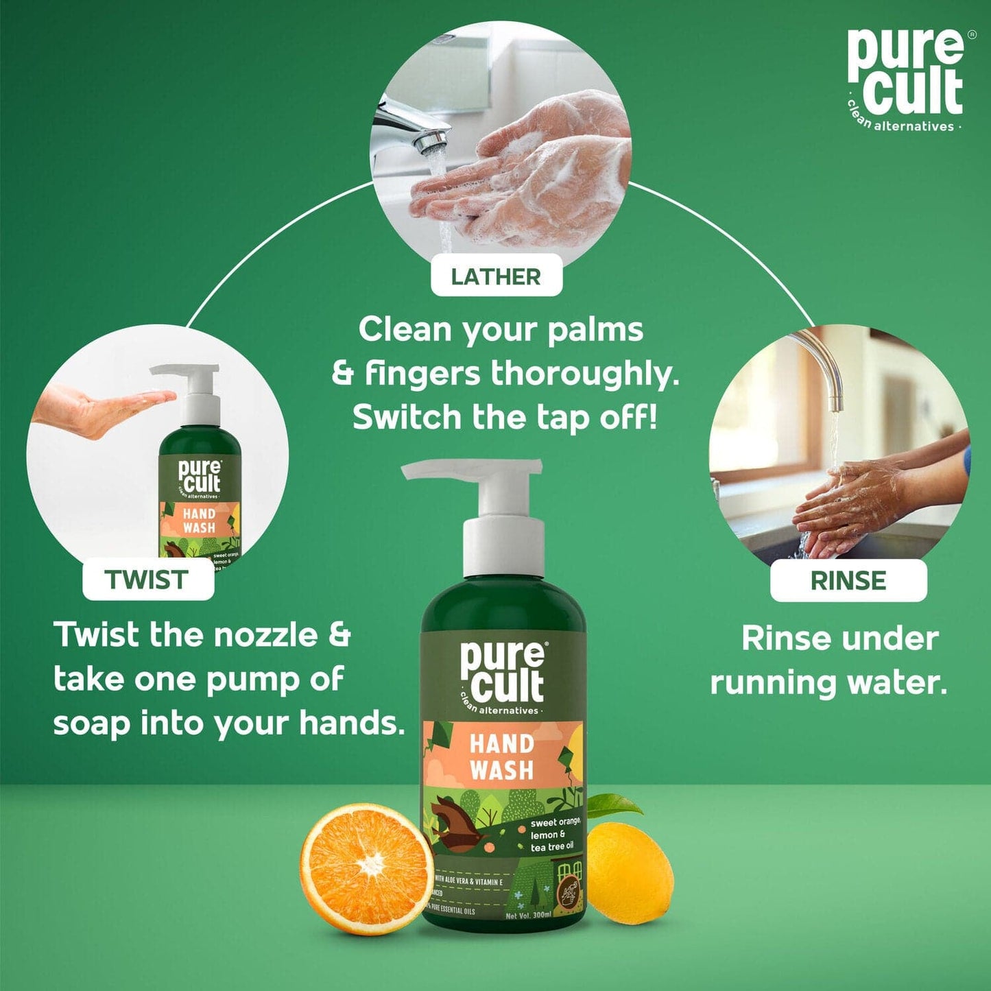 PureCult Sweet Orange And Lemon Handwash 750 ML combo