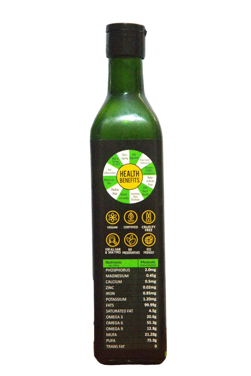 INDUS HEMP - HEMP SEED OIL | Raw Cold Pressed | Omegas 3, 6 & 9 | Amino Acids | Loaded with Antioxidants