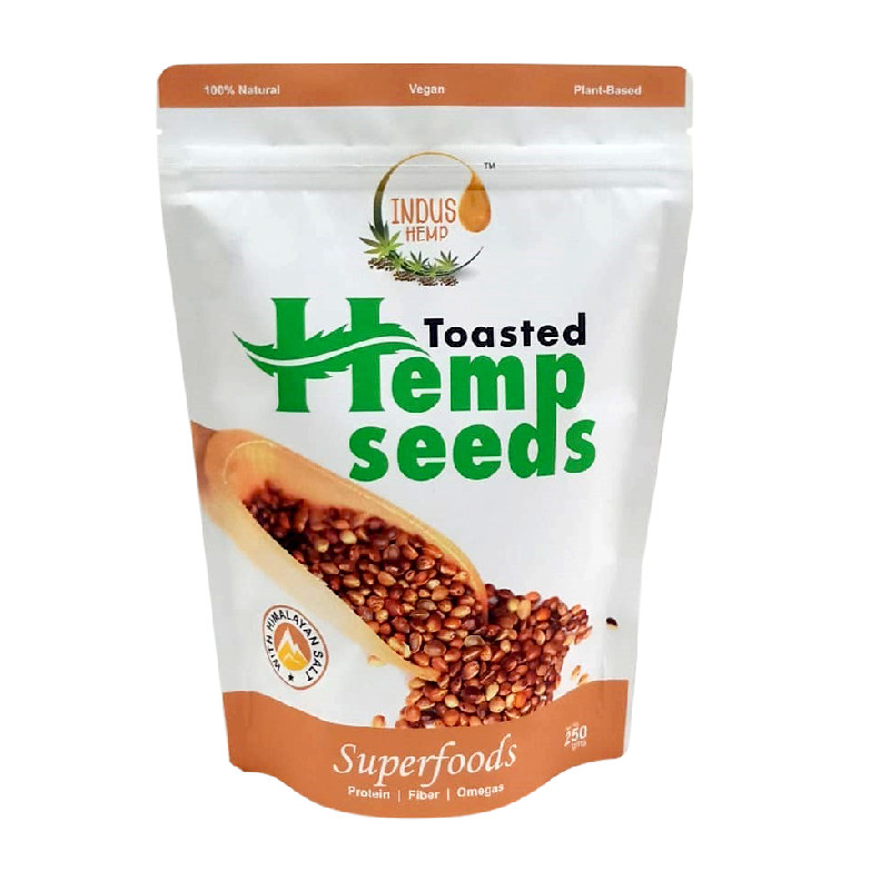 INDUS HEMP - HEMP TOASTED SEEDS | Rich in Omega Fatty Acids | Lowers Cholestrol | Plant based and Gluten-free