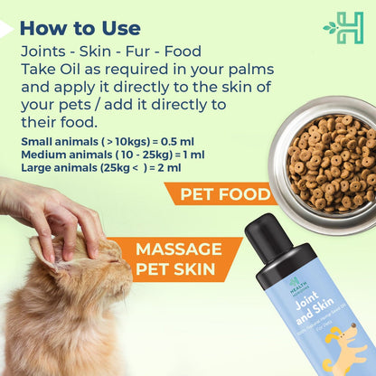 Health Horizons Joint & Skin Oil | Natural Hemp Seed Oil for Pets | 200ml