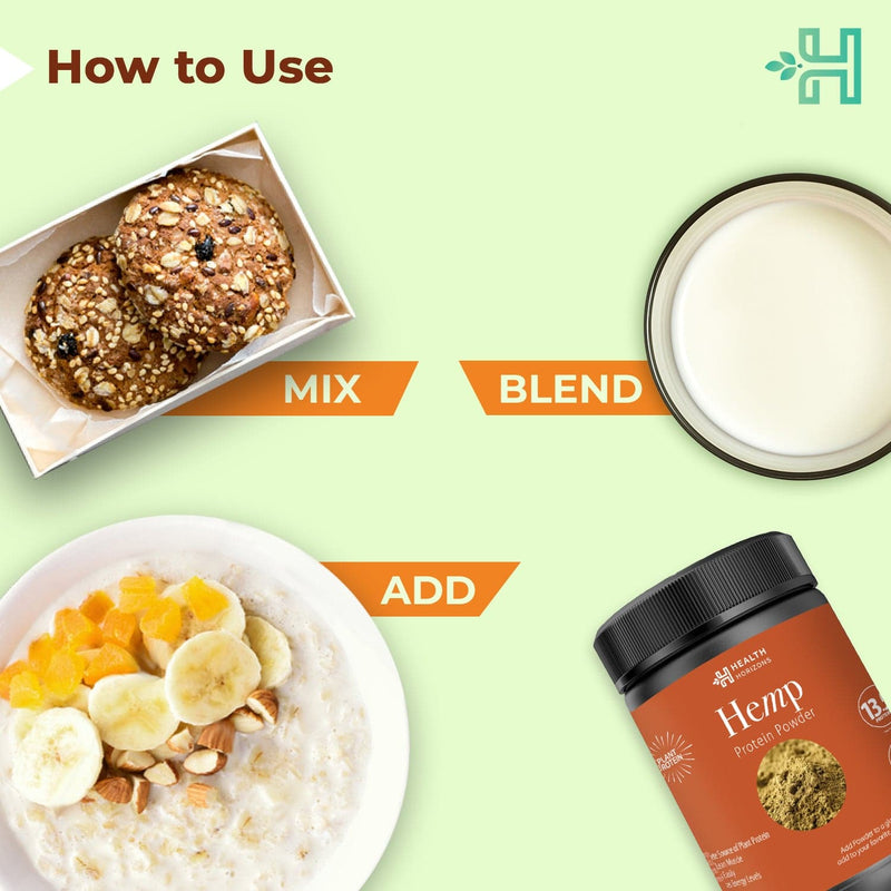 Health Horizons Hemp Protein Powder | Plant Protein | Help in Digestive System & Build Lean Muscle | Amino Acids | 500g