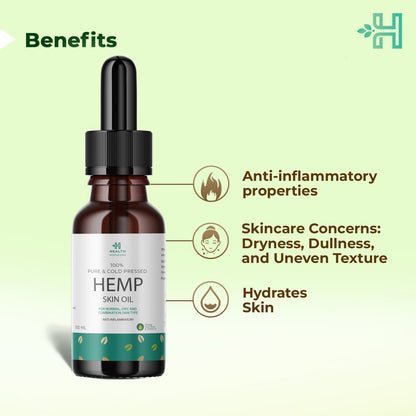 Health Horizons Hemp Cold Pressed Virgin Seed Oil |  Essential Oil for Joint Healths | Balanced Omega 3, 6 (200ml)