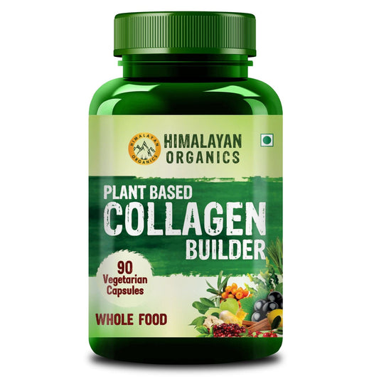 Himalayan Organics Collagen Builder for Hair and Skin with Biotin and Vitamin C - 90 Veg Capsules