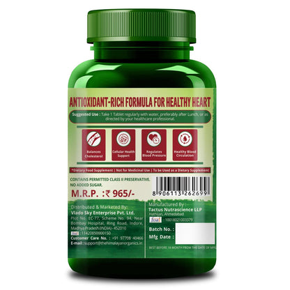 Himalayan Organics Heart Care Supplement with Coq10 | 60 Veg Tablets