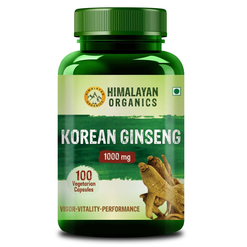 Himalayan Organics Korean Red Ginseng 1000mg/Serve - 100 Veg Capsules