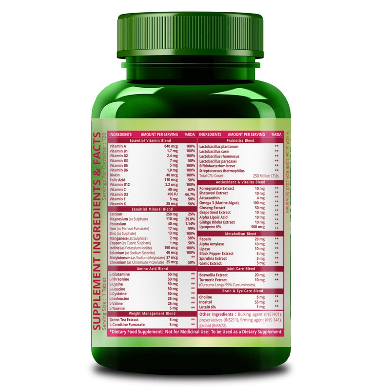 Himalayan Organics Multivitamin with Probiotics for Women | 120 Veg Tabs