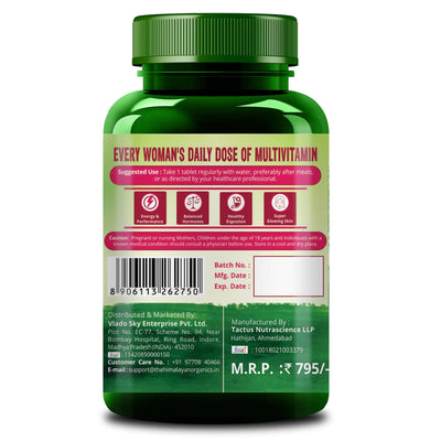 Himalayan Organics Multivitamin with Probiotics for Women | 120 Veg Tabs