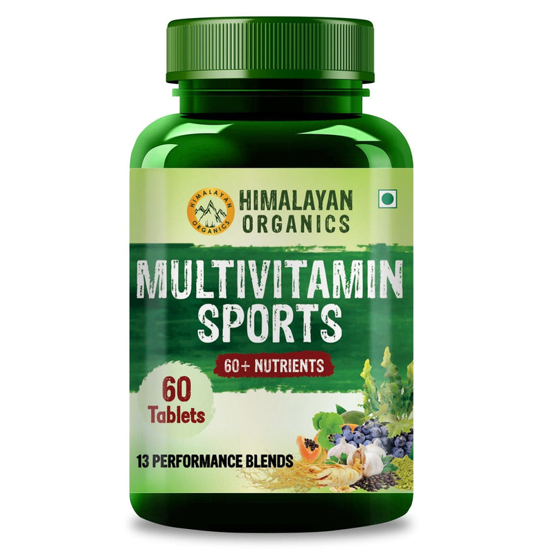 Himalayan Organics Multivitamin Sports with 60 + Vital Nutrients & 13 Performance Blends with Probiotics – 60 Tabs