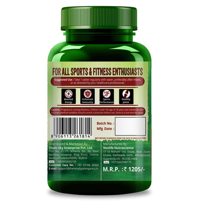 Himalayan Organics Multivitamin Sports with 60 + Vital Nutrients & 13 Performance Blends with Probiotics – 60 Tabs