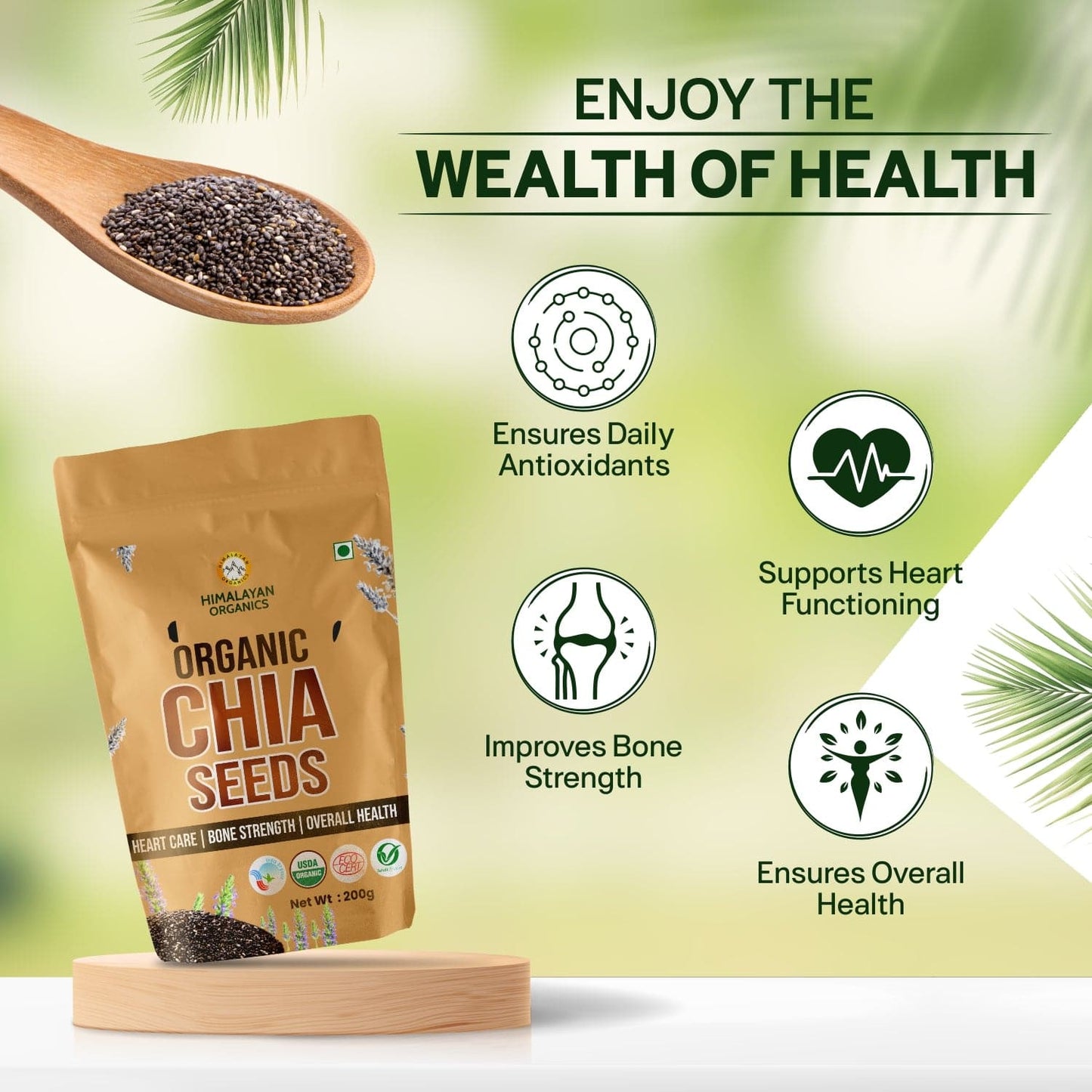 Himalayan Organics Certified Organic Chia Seeds 200g