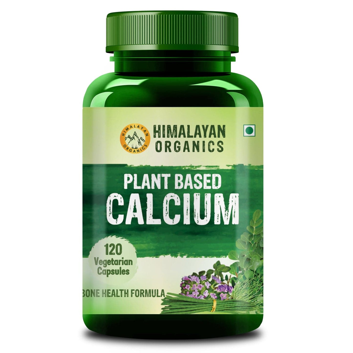 Himalayan Organics Plant Based Calcium Supplement for Bone Health, Immunity, Recovery & Joint Support -120 Vegetarian Capsules