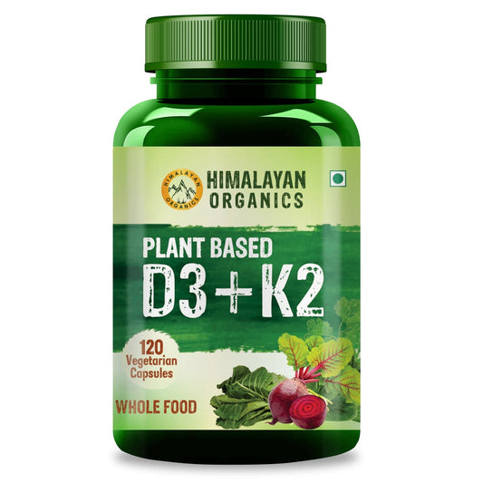Himalayan Organics Plant Based D3 + K2 600iu - 120 Veg Capsules