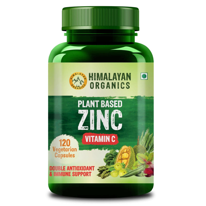 Himalayan Organics Plant Based Zinc with Vitamin C | 120 Veg Capsules