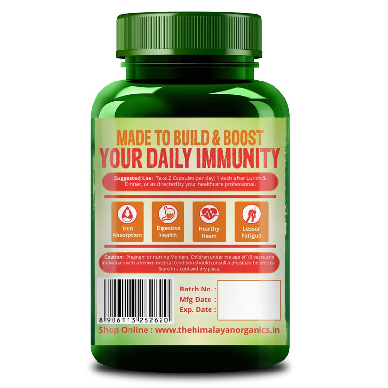 Himalayan Organics Zinc Citrate Supplement with Vitamin C | 120 Tablets
